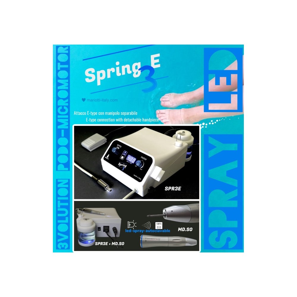 Micromotore con Luce e Spray Integrati Spring 3E Mariotti - immagine 3